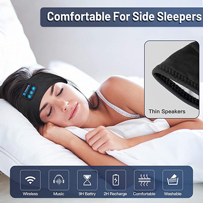 Bandeau de sport Bluetooth, Bandeau avec écouteurs pour dormir